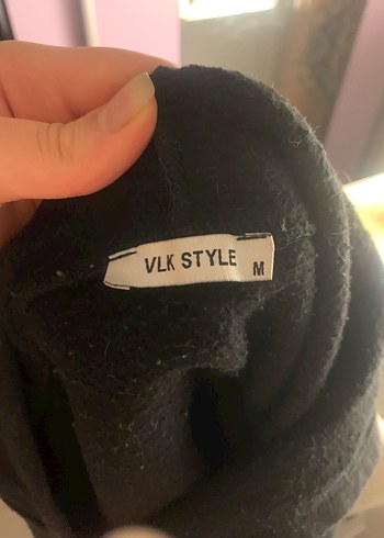 İpli siyah crop sweatshirts - Görsel 3