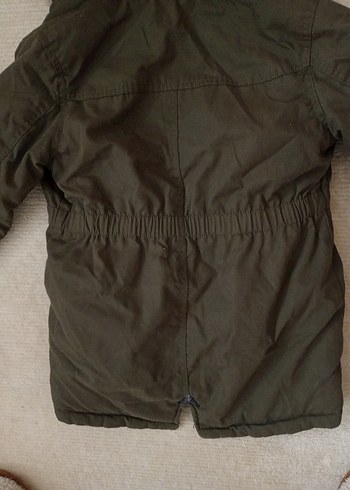 Kız Çocuk Gri Kamuflajlı Kürklü Mont - Görsel 3