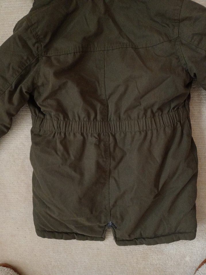 Kız Çocuk Gri Kamuflajlı Kürklü Mont - Görsel 3