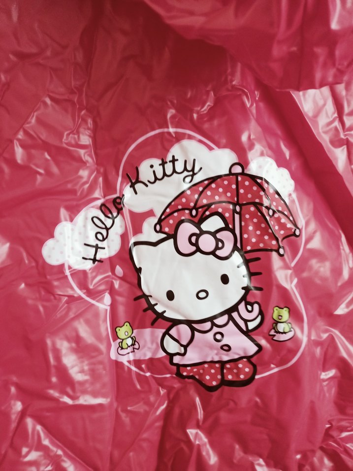 Kız Çocuk Parlak kırmızı Düğmeli Yağmurluk - Görsel 2