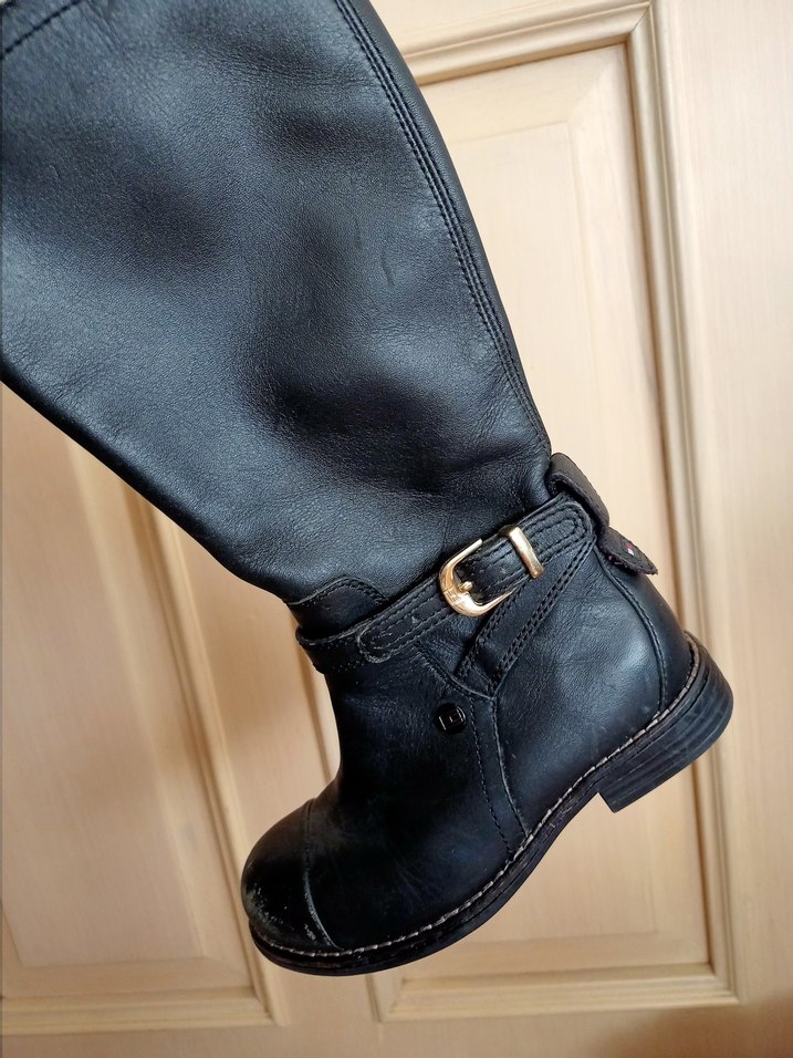 Tommy Hilfiger Siyah Deri cocuk çizme - Görsel 5