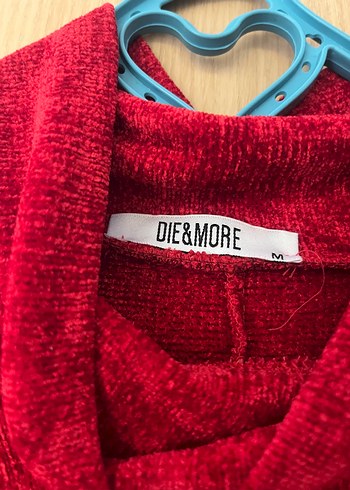 Kırmızı Yüksek Yakalı Örgü Kadın Elbise - Görsel 2