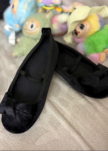 Kız Çocuk Siyah Fiyonklu Bale Düz Ayakkabı - Görsel 2