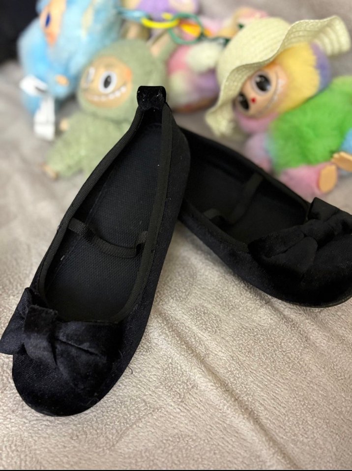 Kız Çocuk Siyah Fiyonklu Bale Düz Ayakkabı - Görsel 2