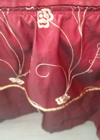 Bordo Parlak Nakışlı Yatak Örtüsü - Görsel 5