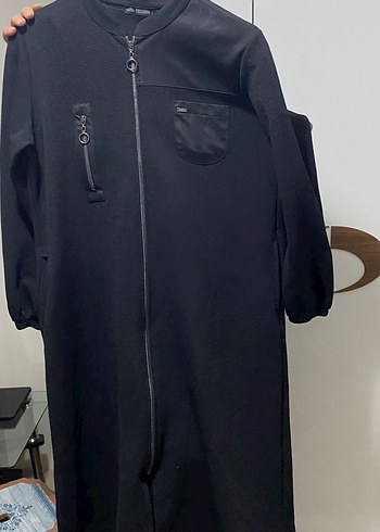 Fermuarlı Siyah Kadın Uzun Boy Palto - Görsel 10