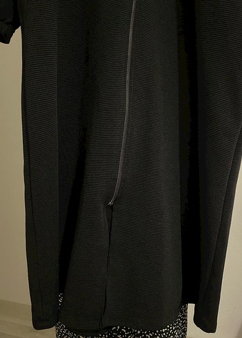 Fermuarlı Siyah Kadın Uzun Boy Palto - Görsel 7