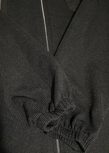 Fermuarlı Siyah Kadın Uzun Boy Palto - Görsel 13