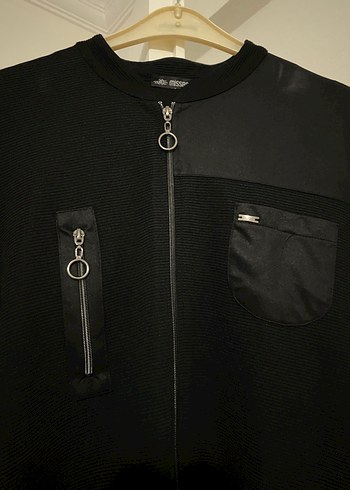 Fermuarlı Siyah Kadın Uzun Boy Palto - Görsel 2