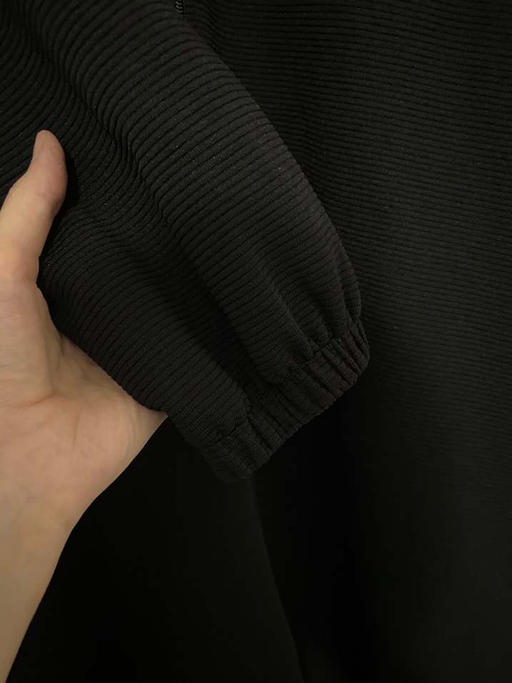 Fermuarlı Siyah Kadın Uzun Boy Palto - Görsel 3