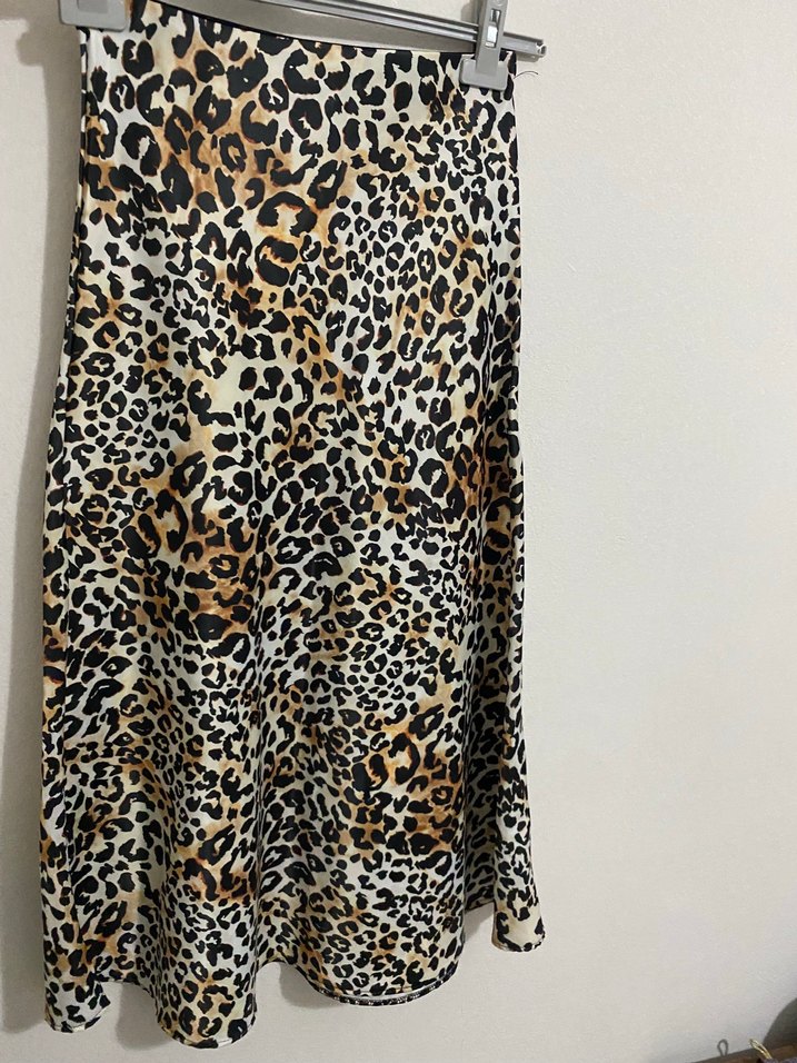 Leopar Desenli Uzun Kadın Etek - Görsel 3