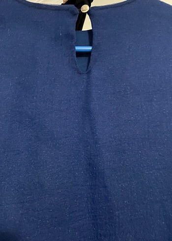 Lacivert Uzun Kollu Bohem Uzun Elbise - Görsel 5