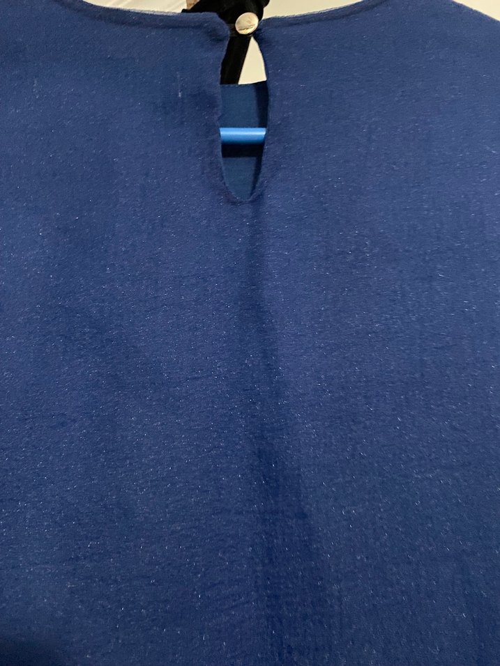 Lacivert Uzun Kollu Bohem Uzun Elbise - Görsel 5