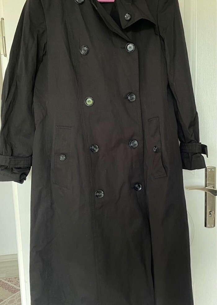 Kadın Siyah Trençkot - Görsel 3