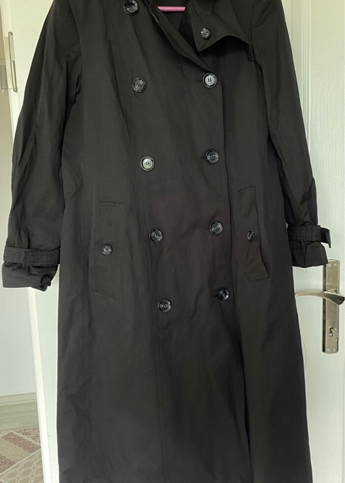 Kadın Siyah Trençkot - Görsel 5