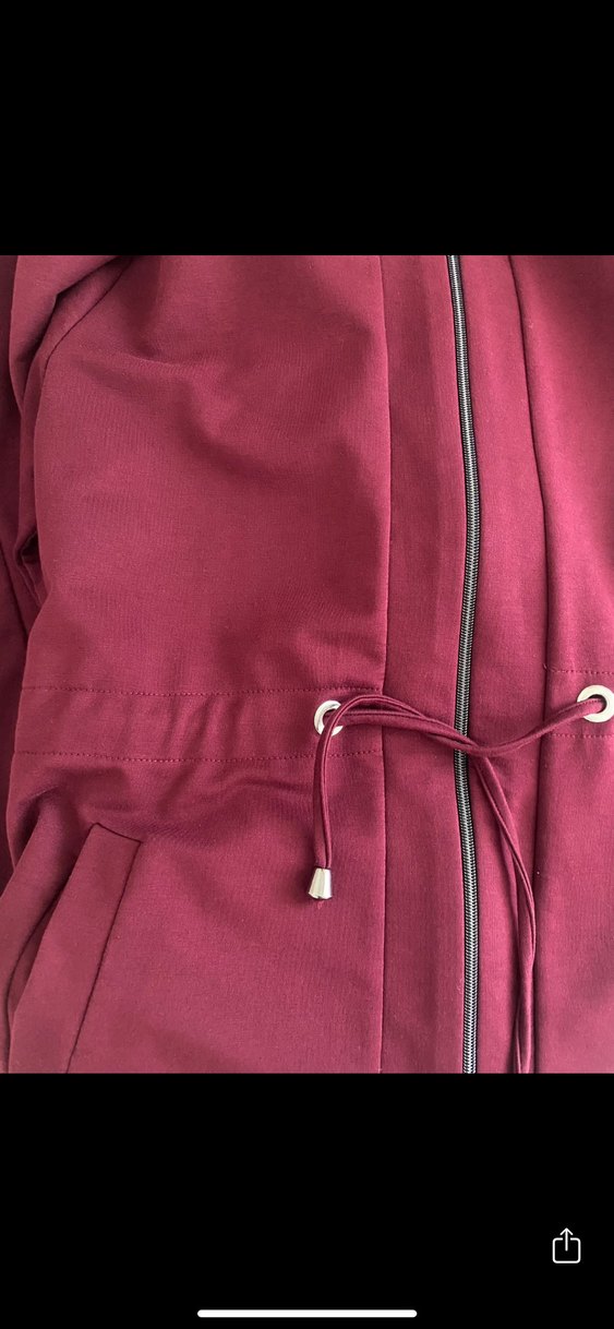 Bordo Kadın Uzun Fermuarlı Kaban - Görsel 5