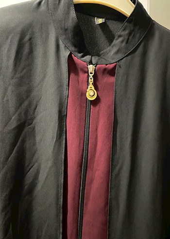 Siyah-Bordo Kadın Ferace - Görsel 3