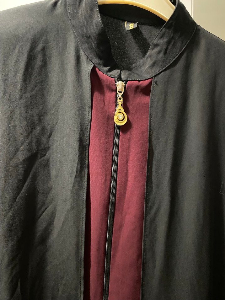 Siyah-Bordo Kadın Ferace - Görsel 3