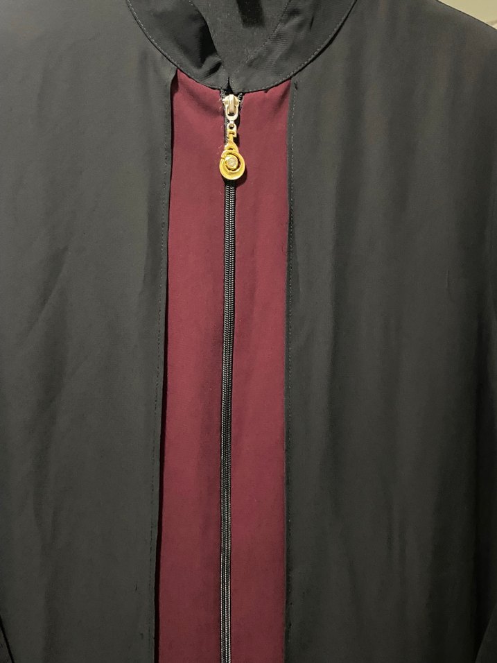 Siyah-Bordo Kadın Ferace - Görsel 2