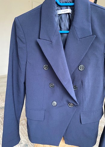 Mango Lacivert Düğmeli Kadın Blazer Ceket - Görsel 2