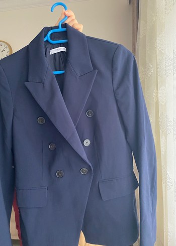 Mango Lacivert Düğmeli Kadın Blazer Ceket - Görsel 4