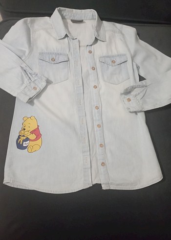 Winnie The Pooh Jean Gömlek - Görsel 3