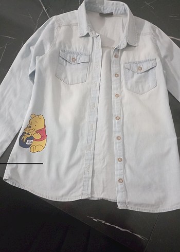 Winnie The Pooh Jean Gömlek - Görsel 4