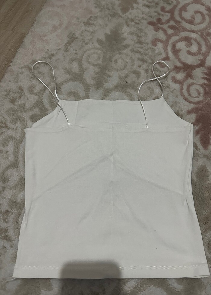 Beyaz askılı likralı S beden uyumlu - Görsel 2