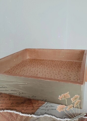 Beden Renk El yapımı dekoratif ahşap tepsi