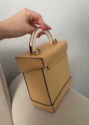 Matmazel Bej Süet Tokalı Kadın Çanta - Görsel 4