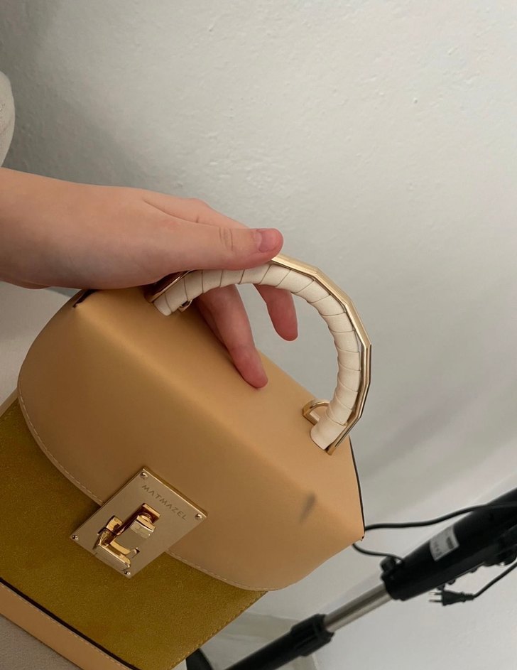 Matmazel Bej Süet Tokalı Kadın Çanta - Görsel 3