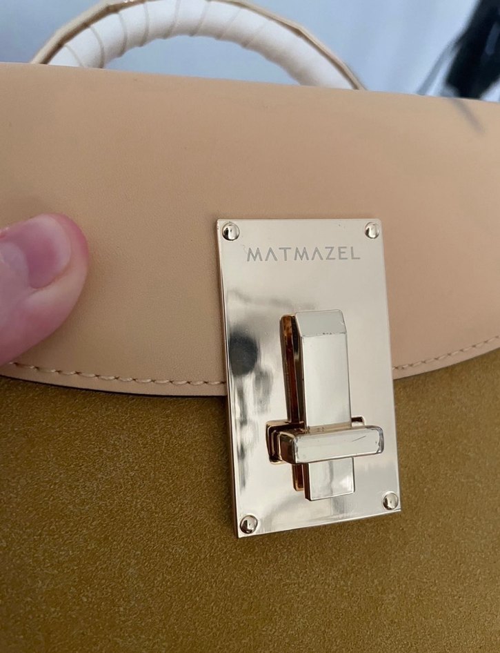 Matmazel Bej Süet Tokalı Kadın Çanta - Görsel 2