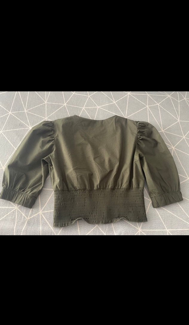 Kadın Haki Fermuarlı Bluz - Görsel 4
