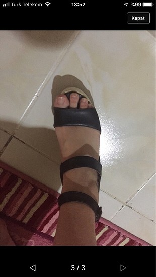 38 Beden Siyah beyaz sandalet
