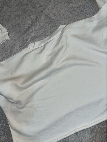 s Beden beyaz Renk Stradivarius beyaz crop sweatshirt
