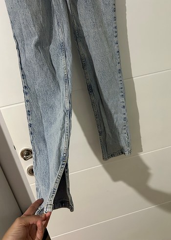 34 Beden Düz Mavi Midi Boy Kadın Jean