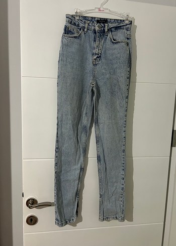 Düz Mavi Midi Boy Kadın Jean