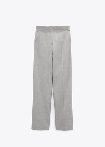 Zara Zara Gri Kumaş Kadın Pantolon