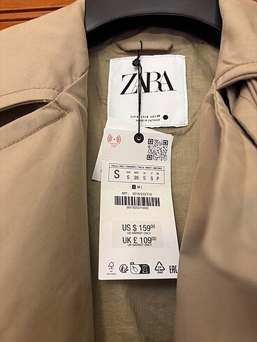 Zara Zara oversize su geçirmez trençkot