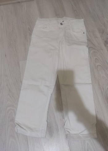 erkek çocuk Beyaz Pamuklu Normal Boy Pantolon