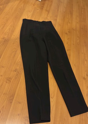 xs Beden Siyah Kadın Kumaş Pantolon, Normal Kesim, Fermuarlı