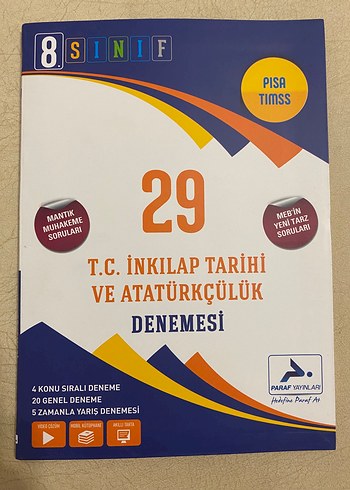 Paraf Yayınları 8. Sınıf T.C. İnkılap Tarihi 29 Deneme