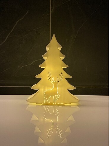 Geyik Detaylı Çam Ağacı Noel Işığı