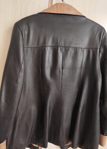 Sanimo Kahverengi Hakiki Deri Kadın Ceket - Görsel 2