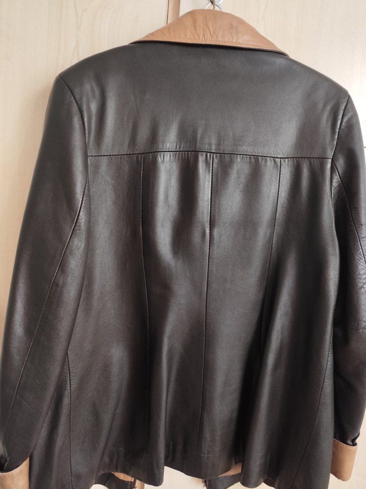 Sanimo Kahverengi Hakiki Deri Kadın Ceket - Görsel 2