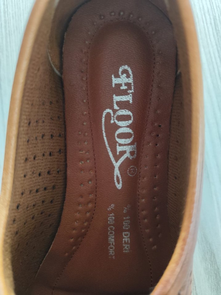 Kahverengi Deri Dolgu Topuklu Kadın Ayakkabı - Görsel 3