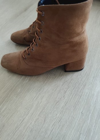 Kahverengi Süet Bağcıklı Stiletto Bot - Görsel 4