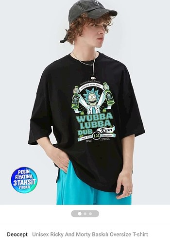 Deocept Unisex Ricky And Morty Oversize Tişört