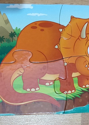 Sevimli Dinozorlar Mini 4 Parça Puzzle - Görsel 5