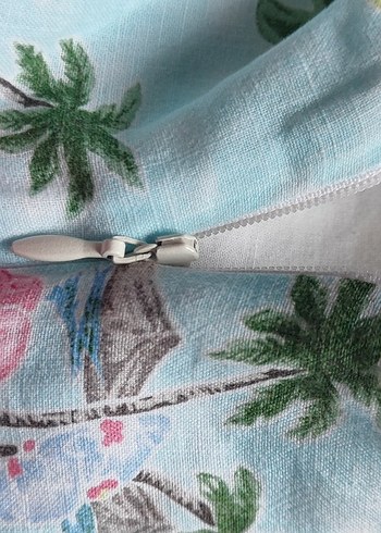 Panço Kız Çocuk Mavi Çiçekli Bohem Elbise - Görsel 4